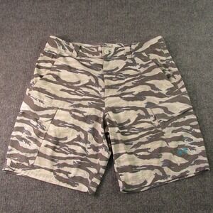 Under Armour Swim Shorts Mens 36 Tiger Camo HeatGear Lined Cargo Pockets Fishing